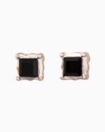 `Shooka Square Black Stud Earrings