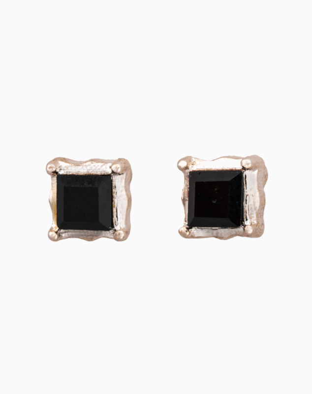 `Shooka Square Black Stud Earrings
