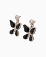 `Shooka Black Crystal Butterfly Dangle Earrings