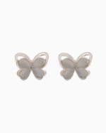 `Shooka Matte Silver Butterfly Stud Earrings