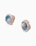 `Blue Seashell & Pearl Stud Earrings