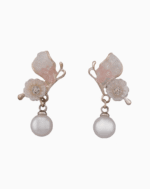 `Romantic Butterfly Wing & Pearl Dangle Earrings