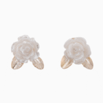 `White Rose Stud Earrings