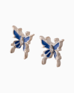 `Blue Enamel Butterfly Stud Earrings