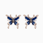 `Blue Enamel Butterfly Stud Earrings