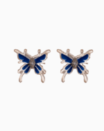 `Blue Enamel Butterfly Stud Earrings