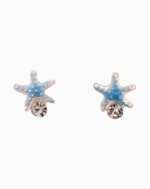 `Blue Enamel Starfish Stud Earrings