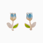 `Gradient Blue Tulip Stud Earrings