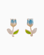 `Gradient Blue Tulip Stud Earrings
