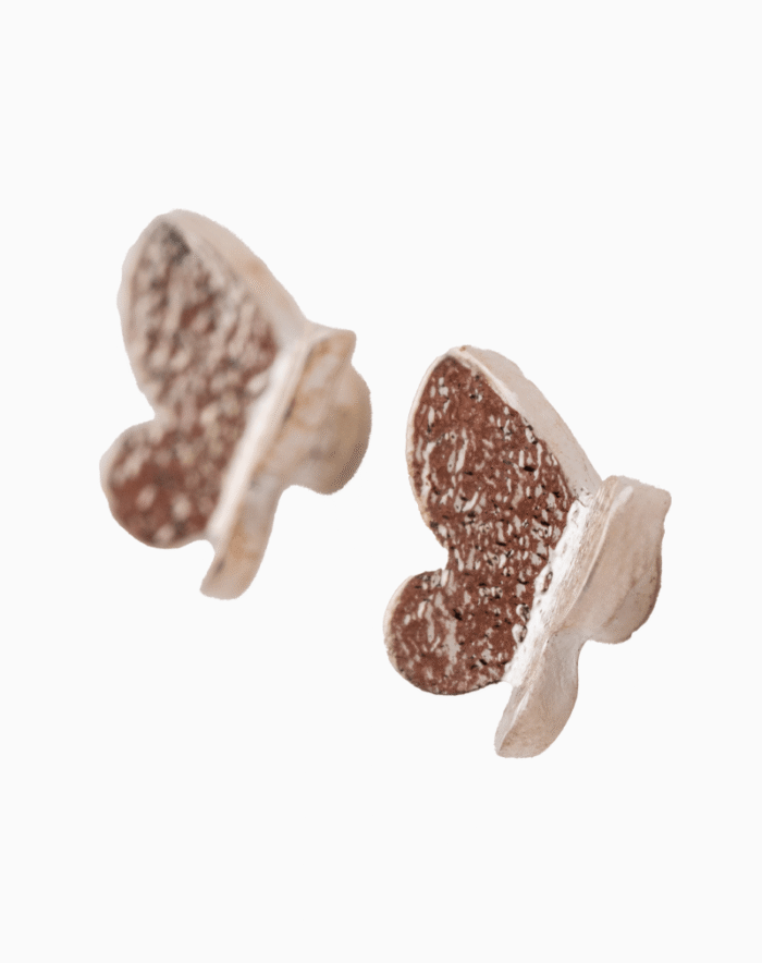 `Shooka Minimalist Textured Butterfly Stud Earrings