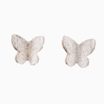 `Shooka Minimalist Textured Butterfly Stud Earrings