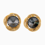 Shooka Glamorous Smoky Crystal Nest Earrings