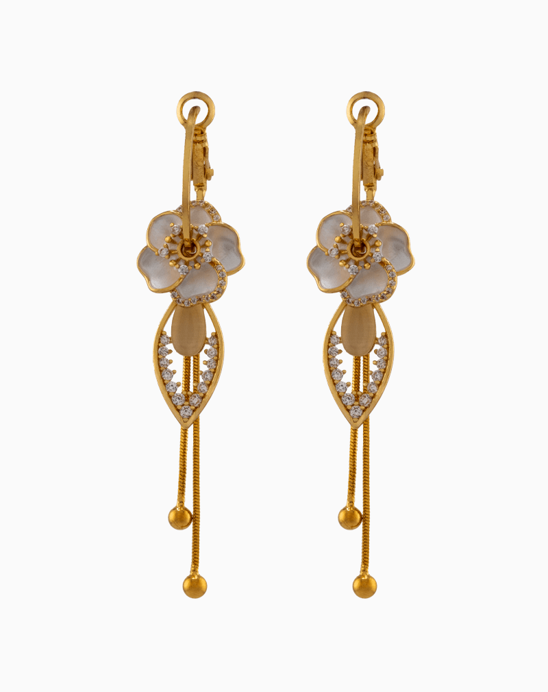 EAWGOCXX01000018 Shooka 4-in-1 Modular Gold-Plated Flower Dangle Earrings