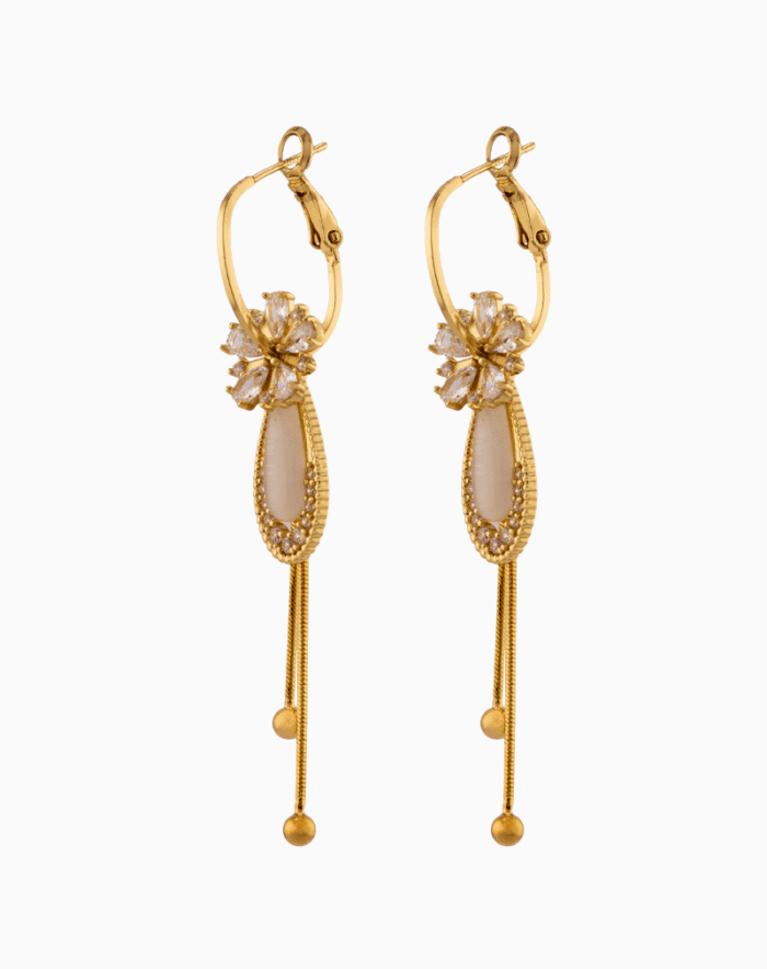 Shooka 4-in-1 Modular Gold-Plated Crystal Flower Earrings