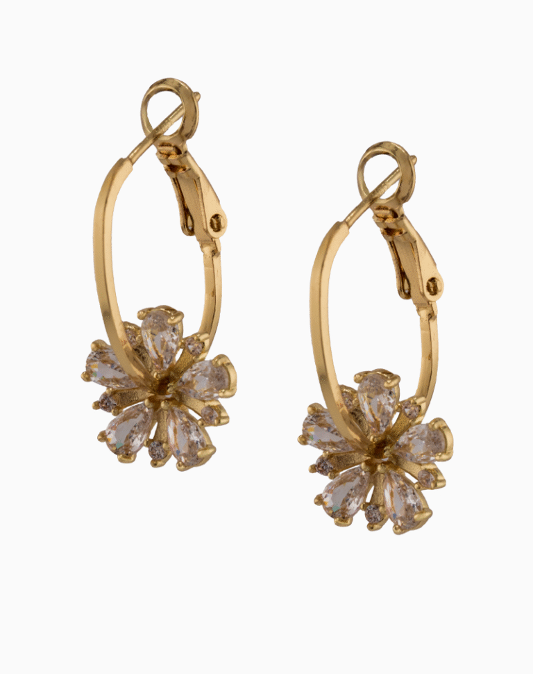 صفحه اصلی Shooka 4-in-1 Modular Gold-Plated Crystal Flower Earrings