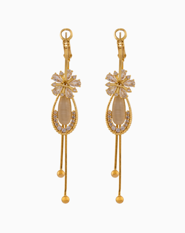 Shooka 4-in-1 Modular Gold-Plated Crystal Flower Earrings