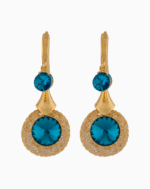 Shooka Women's Luxury Mesh Dangle Earrings with Blue Crystal