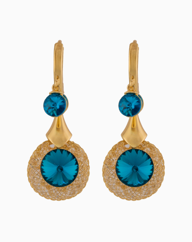 صفحه اصلی Shooka Women's Luxury Mesh Dangle Earrings with Blue Crystal