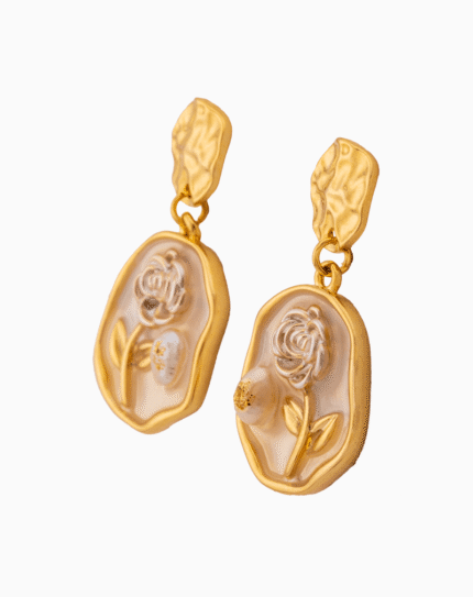 Shooka Women's Rose & Baroque Pearl Dangle Earrings