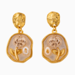 Shooka Women's Rose & Baroque Pearl Dangle Earrings