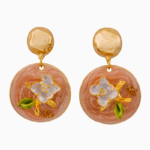 گوشواره آویز زنانه شوکا مدل شکوفه بهاری میناکاری