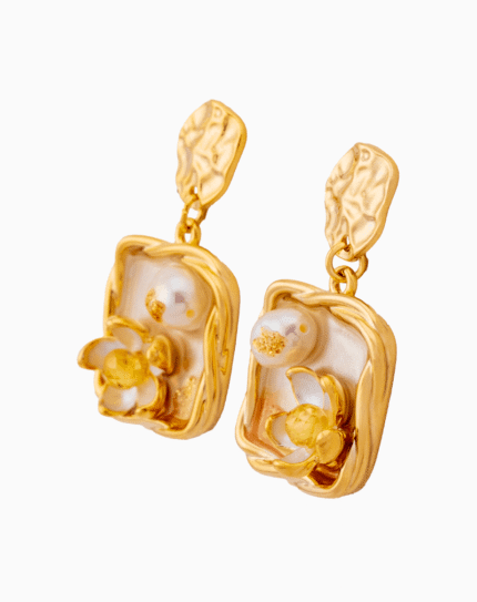 Shooka Women's Shell Flower & Baroque Pearl Dangle Earrings