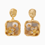 Shooka Women's Shell Flower & Baroque Pearl Dangle Earrings