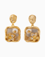 Shooka Women's Shell Flower & Baroque Pearl Dangle Earrings