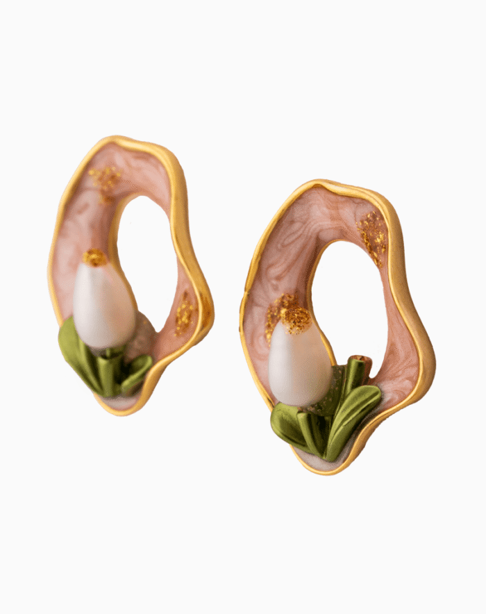 Shooka Women's Bud Flower Stud Earrings