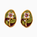 Shooka Handmade Enamel Flower Stud Earrings for Women