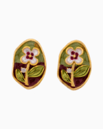 Shooka Handmade Enamel Flower Stud Earrings for Women
