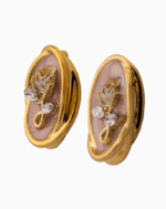 `Shooka Vintage White Rose Clip-On Earrings