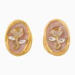 `Shooka Vintage White Rose Clip-On Earrings