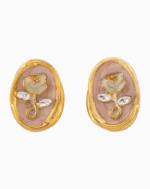 `Shooka Vintage White Rose Clip-On Earrings