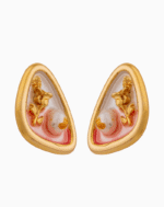 `Shooka Artistic Cherub & Pearl Stud Earrings