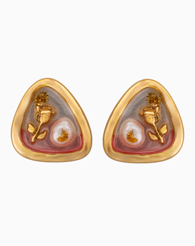 `Shooka Artistic Cherub & Pearl Stud Earrings