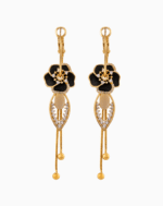 Shooka 4-in-1 Modular Gold-Plated Black Flower Earrings