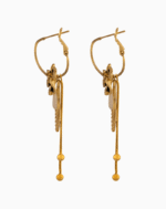 Shooka 4-in-1 Modular Gold-Plated Black Flower Earrings