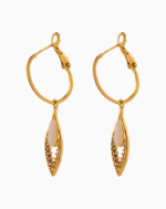 Shooka 4-in-1 Modular Gold-Plated Black Flower Earrings