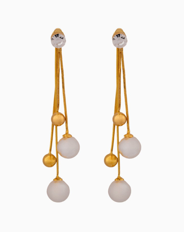 Shooka Women's White Pearl & Gold Dangle Earrings