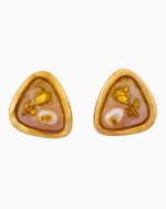 `Shooka Golden Rose & Baroque Pearl Earrings