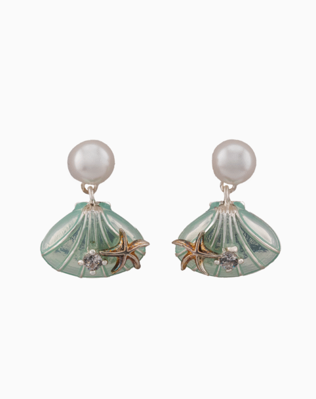 `Shooka Seashell & Pearl Dangle Earrings