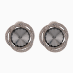 Shooka Silver-Plated Smoky Crystal Nest Earrings