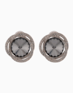 Shooka Silver-Plated Smoky Crystal Nest Earrings