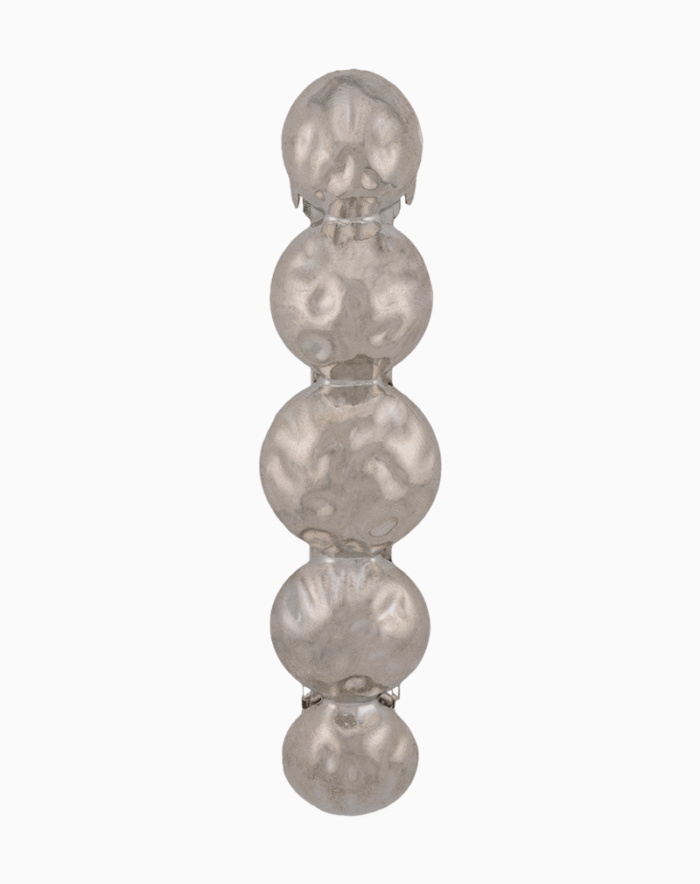 Shoucka Women's Hammered Spheres French Barrette | Organic Silver Hair Clip