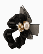 Shoucka Pearl Bow Scrunchie | Classic & Elegant Hair Accessory