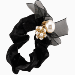 Shoucka Pearl Bow Scrunchie | Classic & Elegant Hair Accessory