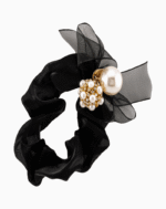 Shoucka Pearl Bow Scrunchie | Classic & Elegant Hair Accessory