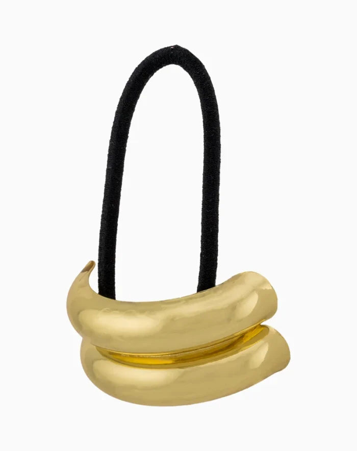 Shoucka Modern Golden Double Band Hair Tie | Minimalist Hair Cuff