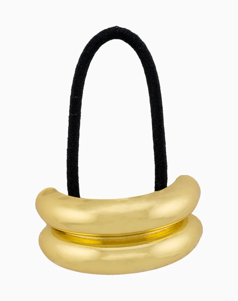 Shoucka Modern Golden Double Band Hair Tie | Minimalist Hair Cuff